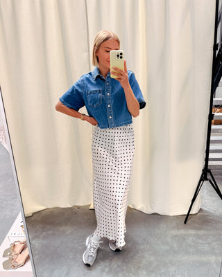 LOLA DOT SKIRT - WHITE - By Lenz