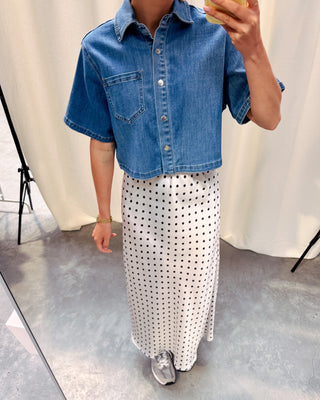 LOLA DOT SKIRT - WHITE - By Lenz
