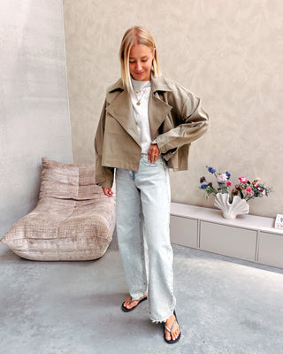 COCO CROPPED TRENCH JACKET - KAKI