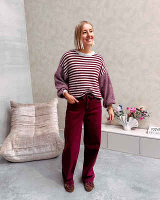 THE DRAMA QUEEN JEANS - BURGUNDY - By Lenz