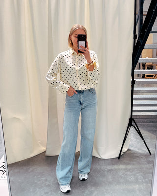 CLAIRE CREAM POLKA DOT BLOUSE - By Lenz