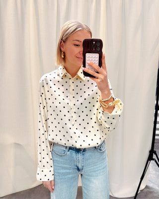 CLAIRE CREAM POLKA DOT BLOUSE - By Lenz