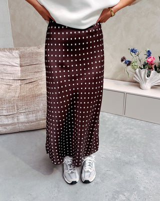 LOLA DOT SKIRT - BROWN - By Lenz