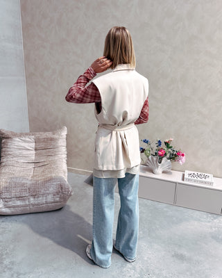 GERALDINE GILET - BEIGE - By Lenz