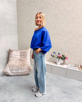 NOÉMIE OFF SHOULDER TEE - COBALT BLUE - By Lenz