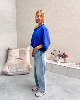 NOÉMIE OFF SHOULDER TEE - COBALT BLUE - By Lenz