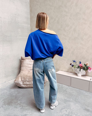NOÉMIE OFF SHOULDER TEE - COBALT BLUE - By Lenz