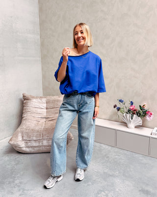 NOÉMIE OFF SHOULDER TEE - COBALT BLUE - By Lenz