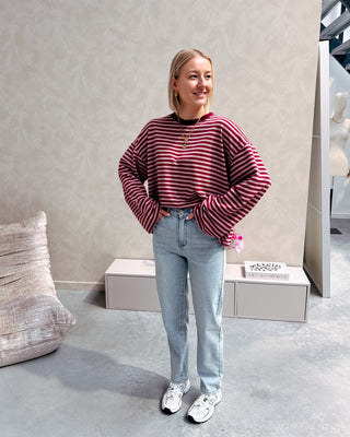 TOOS STRIPED LONGSLEEVE - ROSE/BURGUNDY - By Lenz