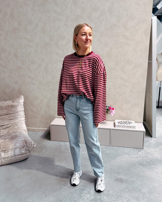 TOOS STRIPED LONGSLEEVE - ROSE/BURGUNDY - By Lenz