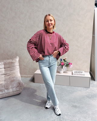 TOOS STRIPED LONGSLEEVE - ROSE/BURGUNDY - By Lenz