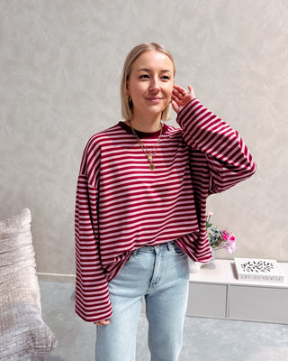 TOOS STRIPED LONGSLEEVE - ROSE/BURGUNDY - By Lenz