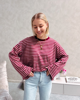 TOOS STRIPED LONGSLEEVE - ROSE/BURGUNDY - By Lenz