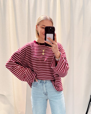 TOOS STRIPED LONGSLEEVE - ROSE/BURGUNDY - By Lenz