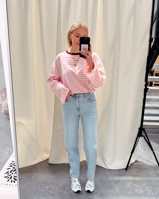 TOOS STRIPED LONGSLEEVE - ROSE/CREAM - By Lenz
