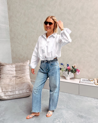 CROP CHIC BLOUSE - WHITE - By Lenz