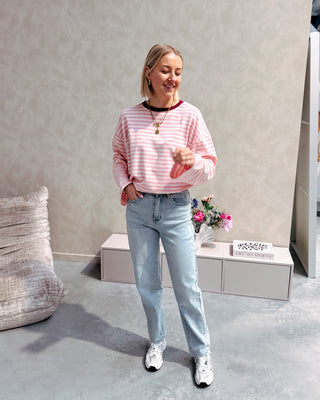 TOOS STRIPED LONGSLEEVE - ROSE/CREAM - By Lenz