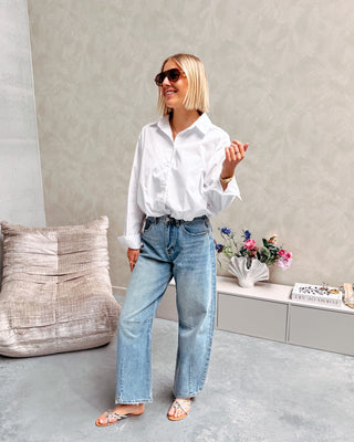 CROP CHIC BLOUSE - WHITE - By Lenz
