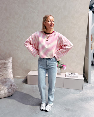 TOOS STRIPED LONGSLEEVE - ROSE/CREAM - By Lenz