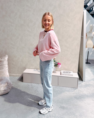 TOOS STRIPED LONGSLEEVE - ROSE/CREAM - By Lenz