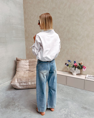 CROP CHIC BLOUSE - WHITE - By Lenz