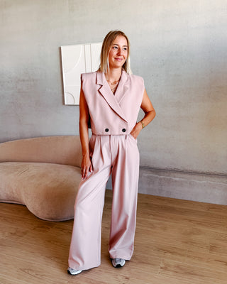 BLAIR SLEEVELESS BLAZER - ROSE