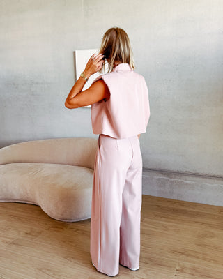 BLAIR SLEEVELESS BLAZER - ROSE