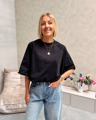 MILO OVERSIZED TEE - BLACK - By Lenz