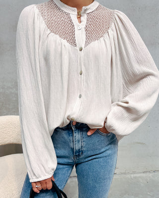 LAURENCE BLOUSE - CREAM - By Lenz