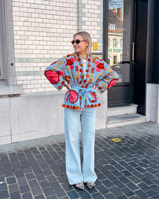 VIE JACKET - DENIM BLUE/MULTI FLOWERS - By Lenz