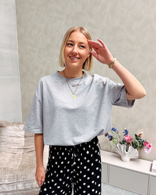 SWEETHEART LACE TEE - GREY - By Lenz