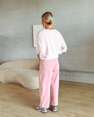 SAM SHORT SLEEVE KNIT - PINK/BURGUNDY