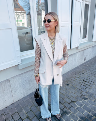 GERALDINE GILET - BEIGE - By Lenz