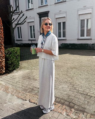 SKY CROPPED TEE - GREY - By Lenz