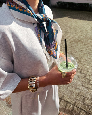 PETIT SCARF - BLUE/BRIGHT FLOWERS - By Lenz