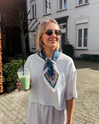 SKY CROPPED TEE - GREY - By Lenz