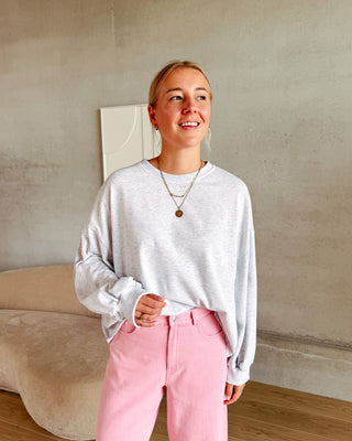 NOVA BACKLESS SWEATER - GREY