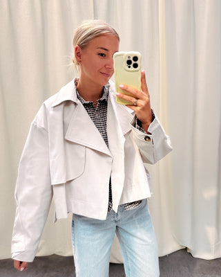 COCO CROPPED TRENCH JACKET - BEIGE