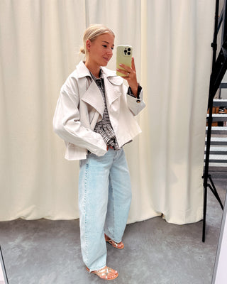 COCO CROPPED TRENCH JACKET - BEIGE