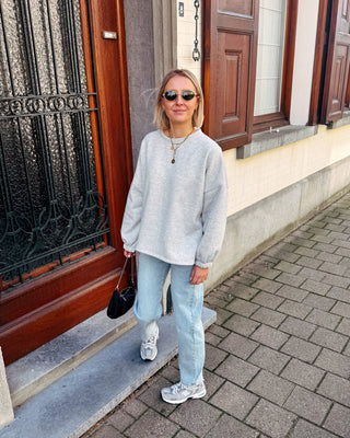 CHERIE SWEATER - GREY/BURGUNDY - By Lenz