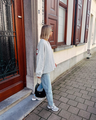 CHERIE SWEATER - GREY/BURGUNDY - By Lenz