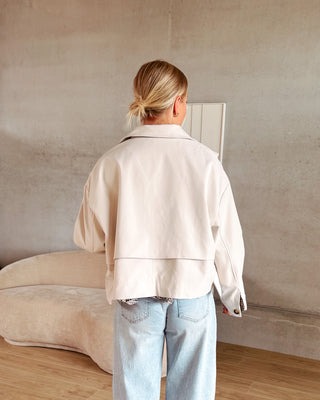 COCO CROPPED TRENCH JACKET - BEIGE