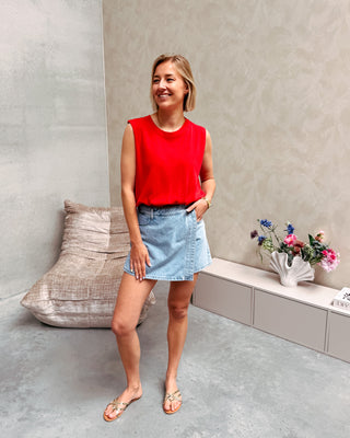 JADENE DENIM SKORT - LIGHT BLUE - By Lenz