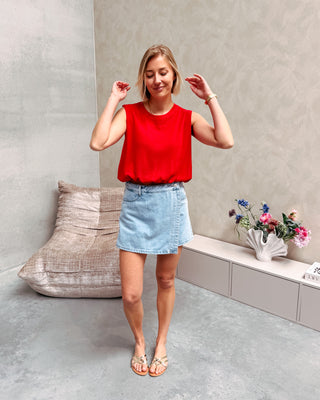 JADENE DENIM SKORT - LIGHT BLUE - By Lenz