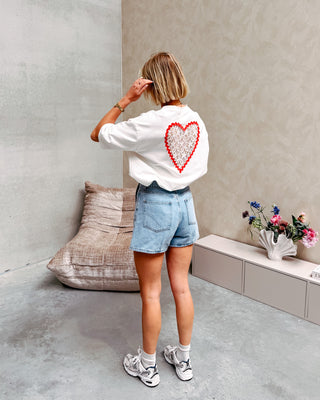 SWEETHEART LACE TEE - WHITE - By Lenz