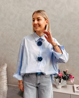 BABY BLUE BLOSSOM BLOUSE - By Lenz