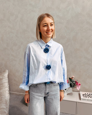 BABY BLUE BLOSSOM BLOUSE - By Lenz