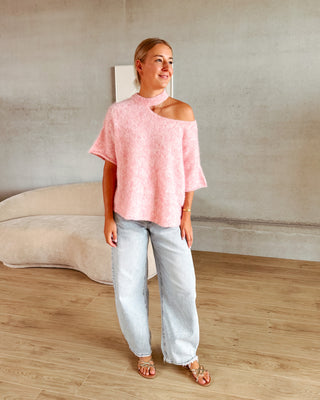 TRUDY KNITTED TEE - ROSE