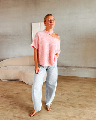 TRUDY KNITTED TEE - ROSE