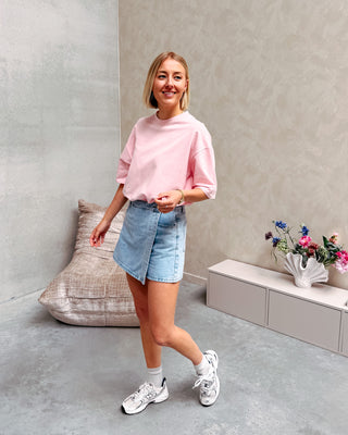 SWEETHEART LACE TEE - PINK - By Lenz